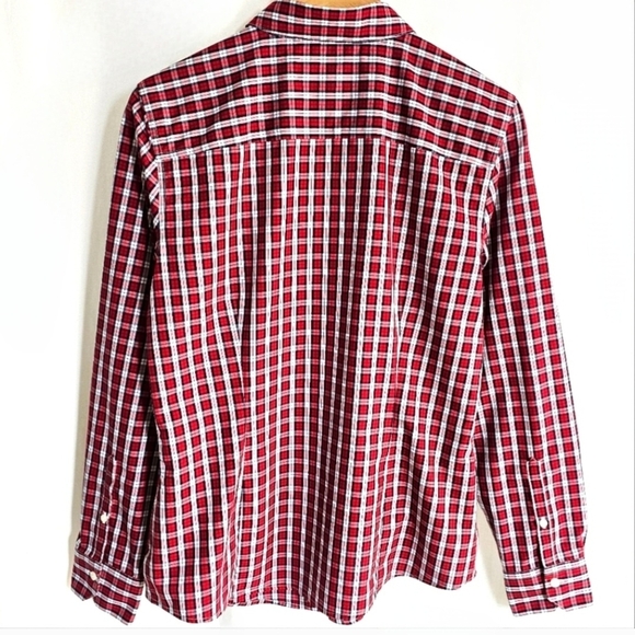 Brooks Brothers Red Plaid Fitted Non-Iron Cotton Button Shirt - Picture 9 of 16